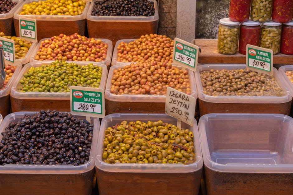 Mediterranean diet food spread