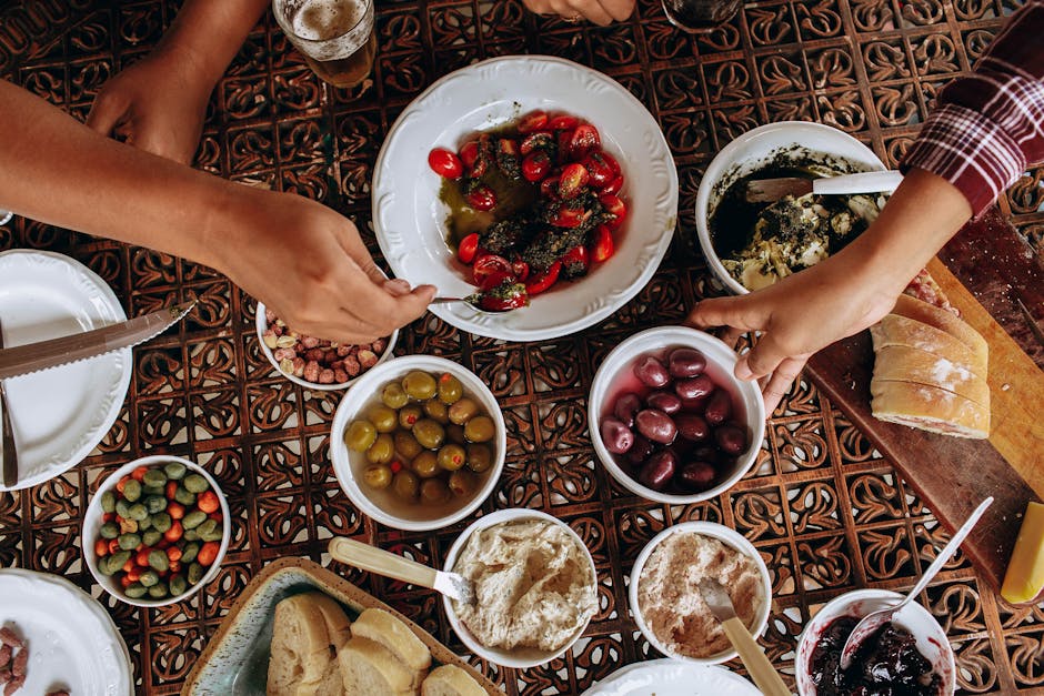 Mediterranean meal with friends and family