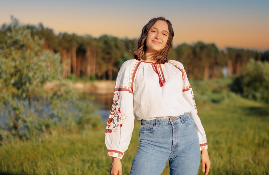Modern Ukrainian folk clothing style