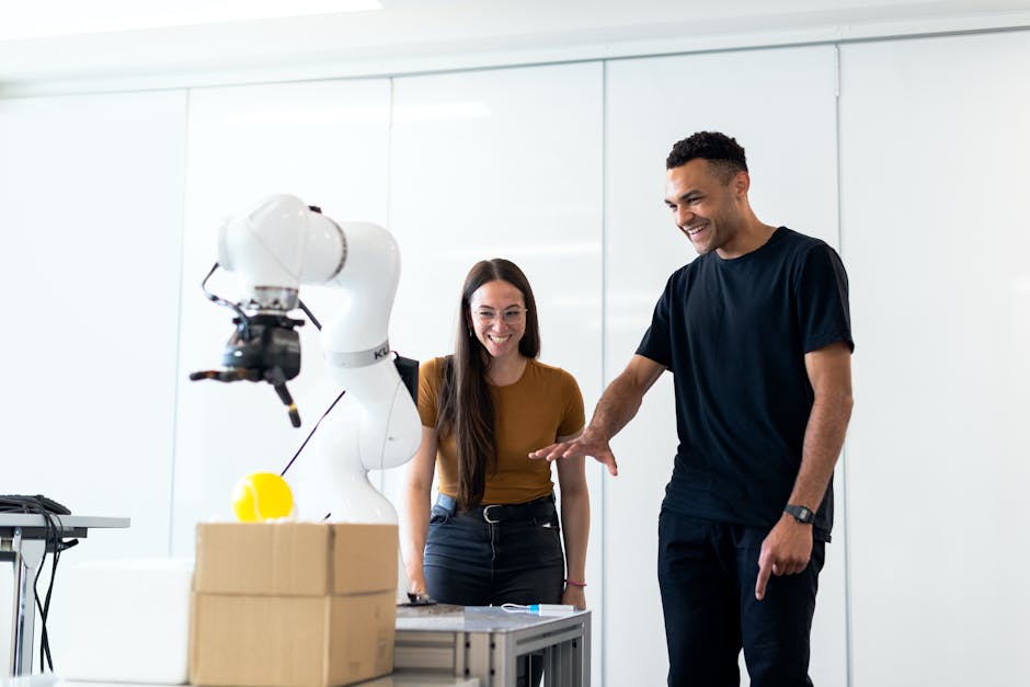 people collaborating on AI project