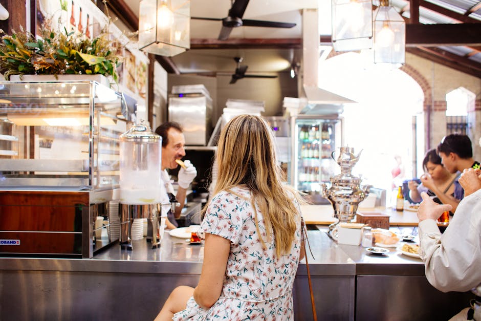people eating at traditional polish milk bar