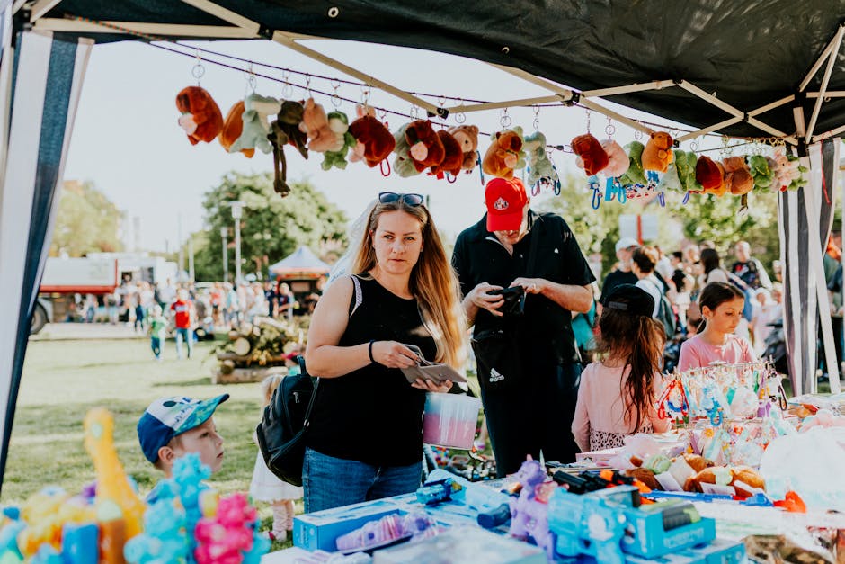 People enjoying regional market