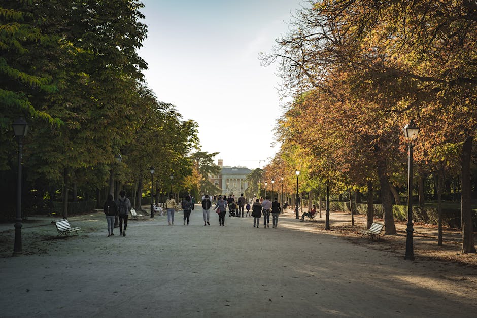 people walking in spanish park