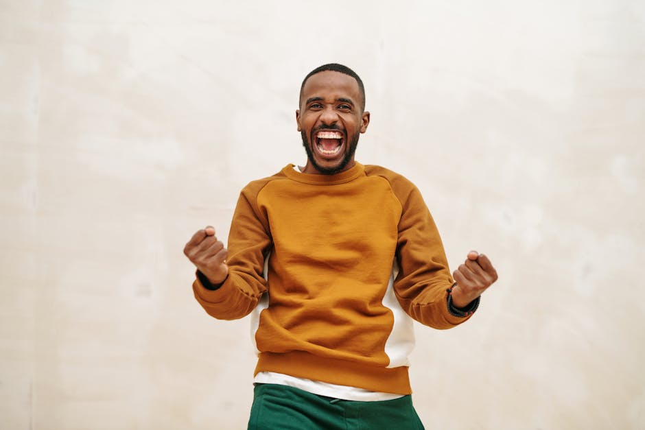 person celebrating small personal win