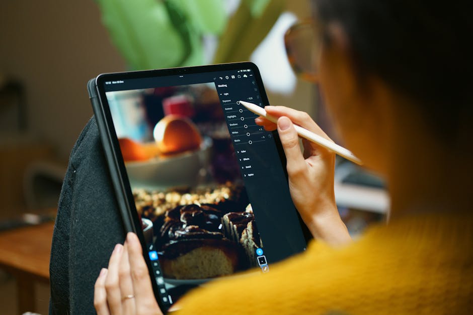 person comparing AI video editing tools on a tablet