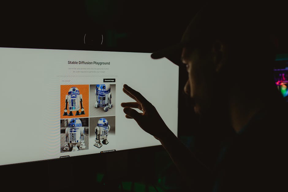person interacting with AI image generation software