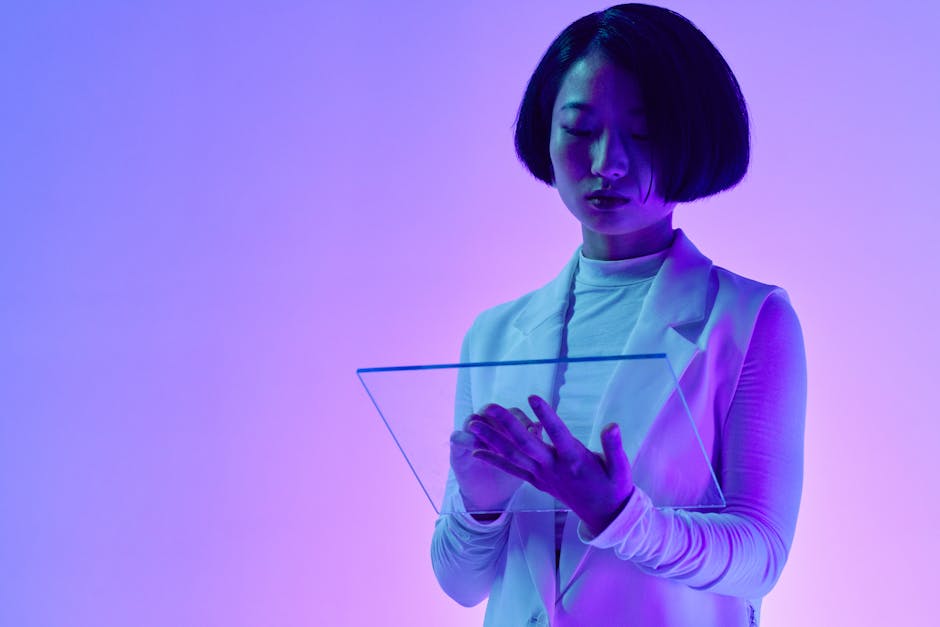 person interacting with multilingual ai on tablet