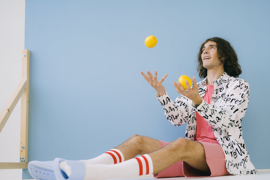 person juggling work and life elements