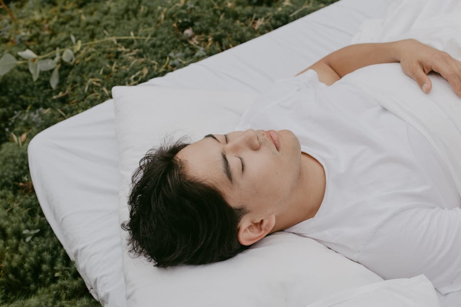 person meditating before sleep