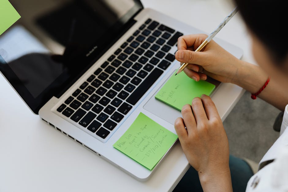 person planning daily tasks home