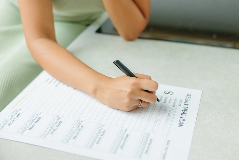 person planning healthy meals busy schedule