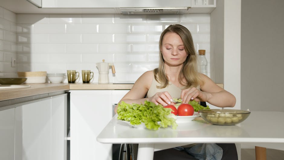 Person preparing a simple, healthy meal in a clean kitchen
