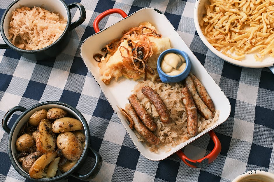 Platter of regional German dishes