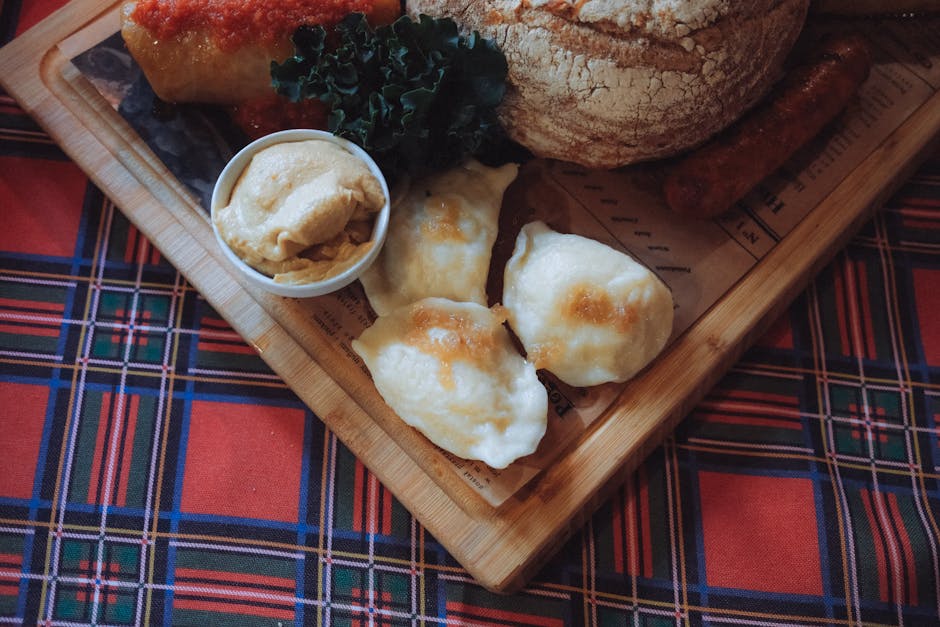 Polish street food pierogi zapiekanka