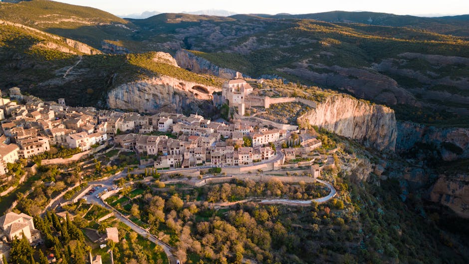 pyrenees mountain village sunset