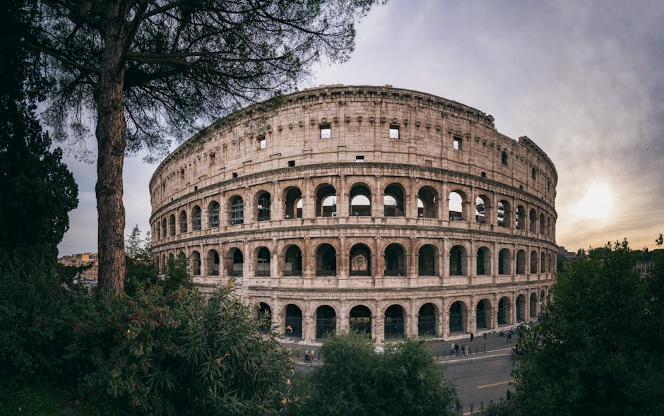 Rome Colosseum sunset quiet
