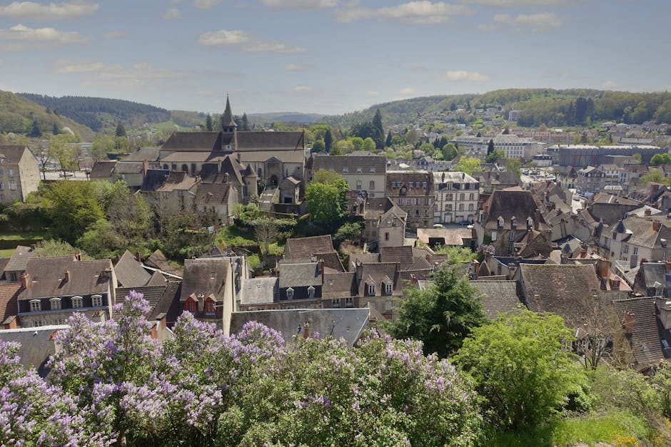rural france landscape small town