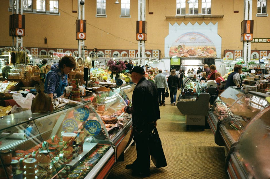 Russian local market food stall
