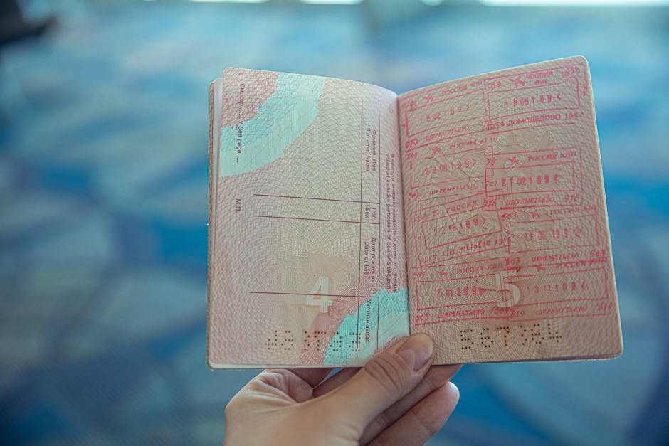 Russian visa stamp passport