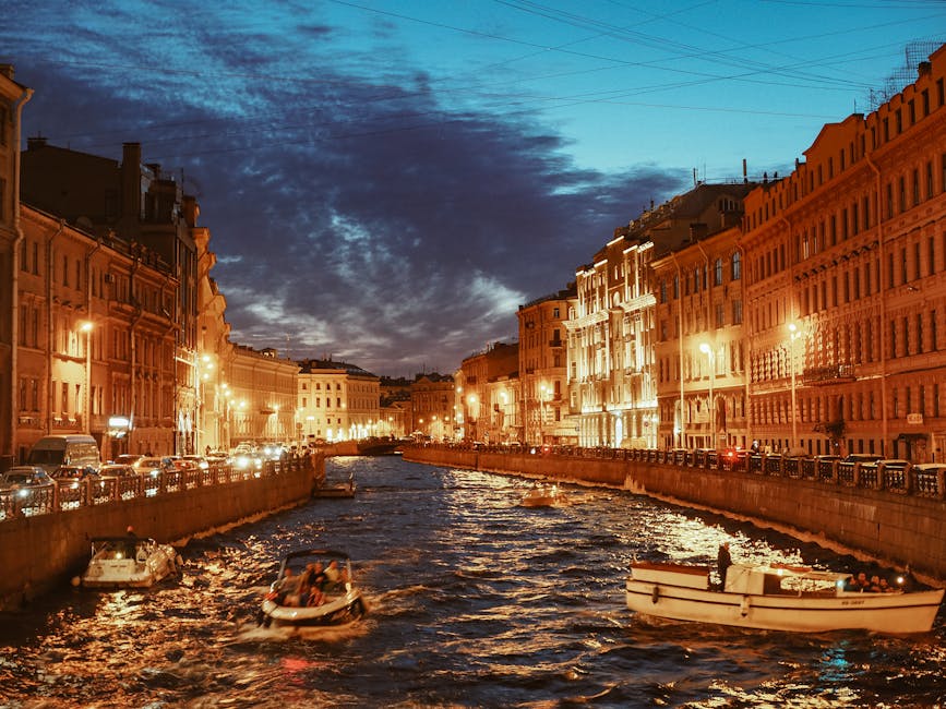 Saint Petersburg canals Neva river