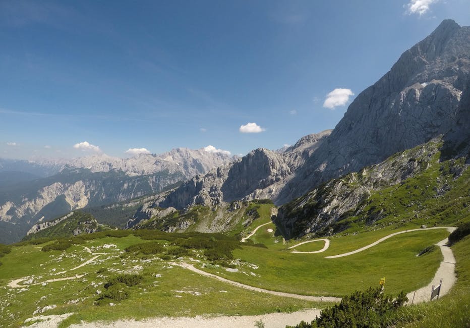 Scenic hiking trail German Alps