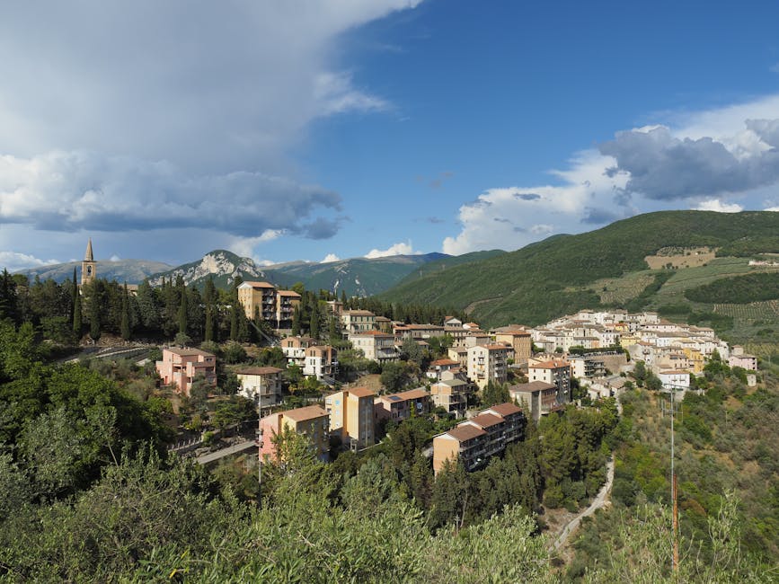 Scenic Italian village with nature