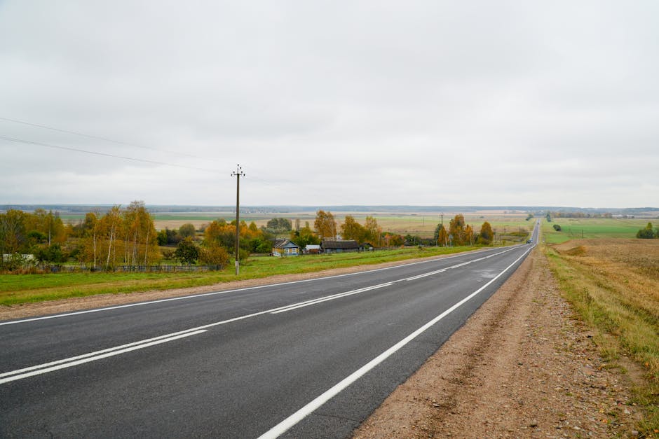Scenic rural road Eastern Europe