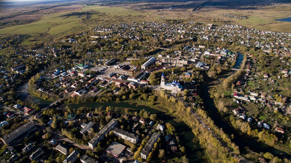 Scenic view of a Russian small town