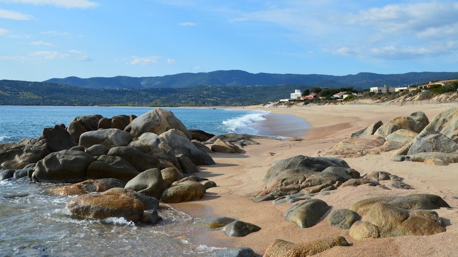 secluded beach france sunset