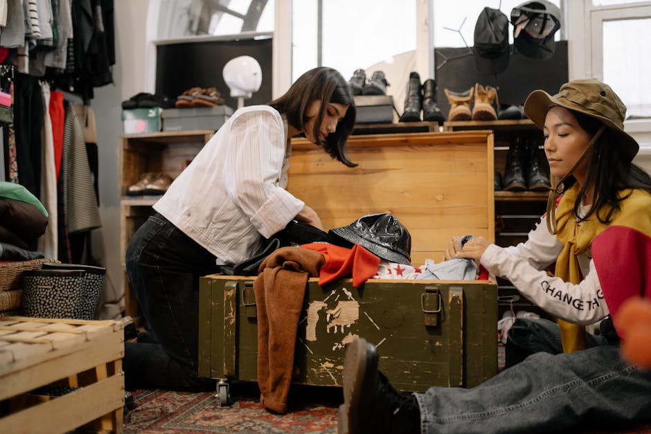 second hand clothing shop accessories