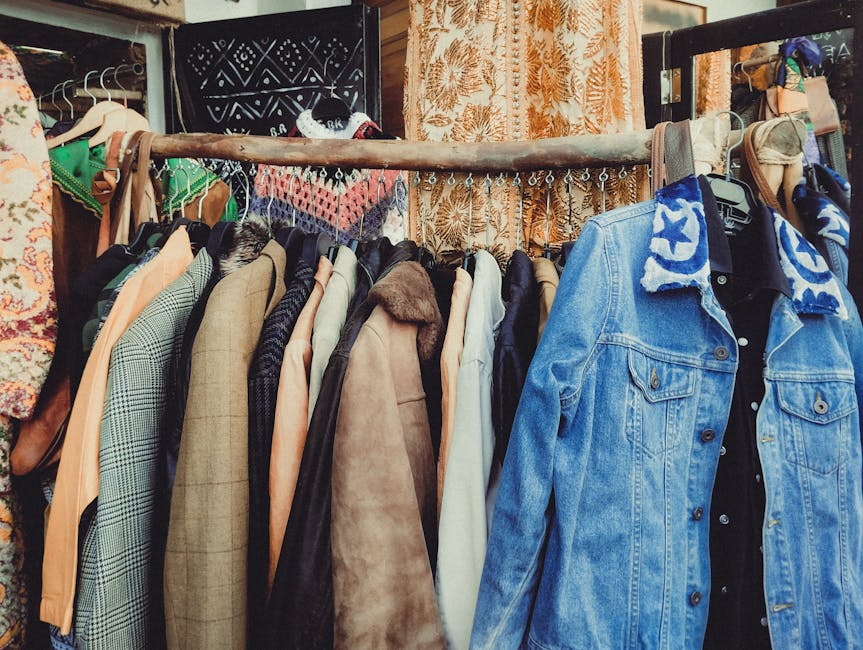 second hand clothing store rack
