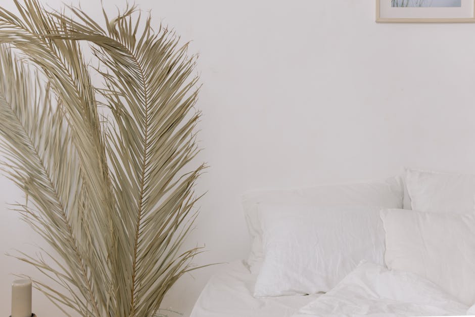 serene bedroom with natural elements