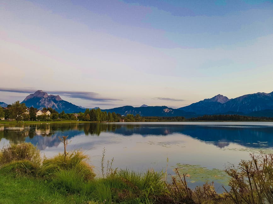 serene german lake mountains