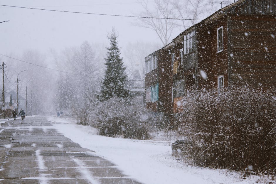 Snowy Russian village street
