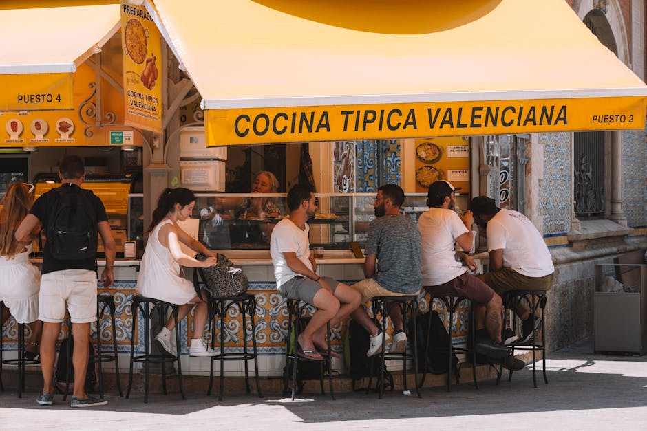 spanish family eating outdoors