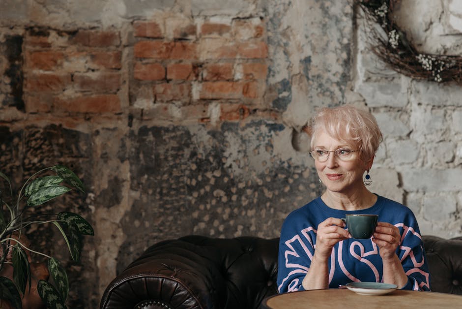 Stylish person enjoying coffee in cozy setting