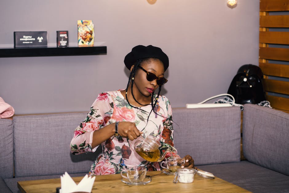 Stylish Ukrainian women cafe