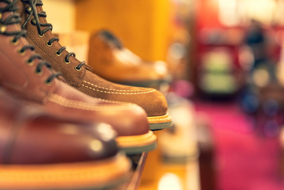 Stylish women's leather boots, close-up, classic style