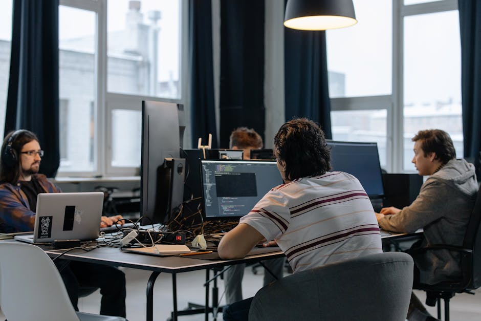 team collaborating with AI software