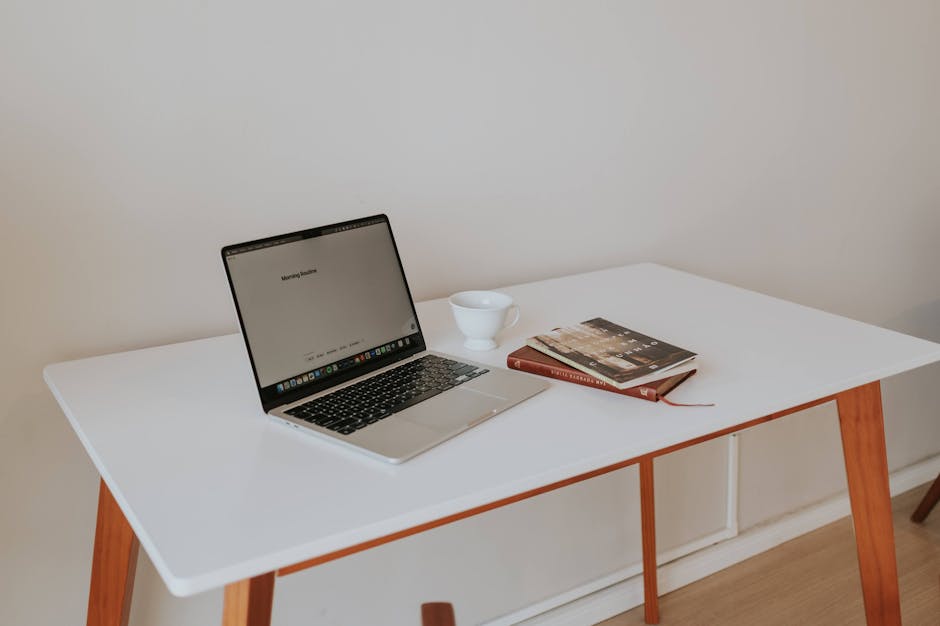 Tidy minimalist office desk