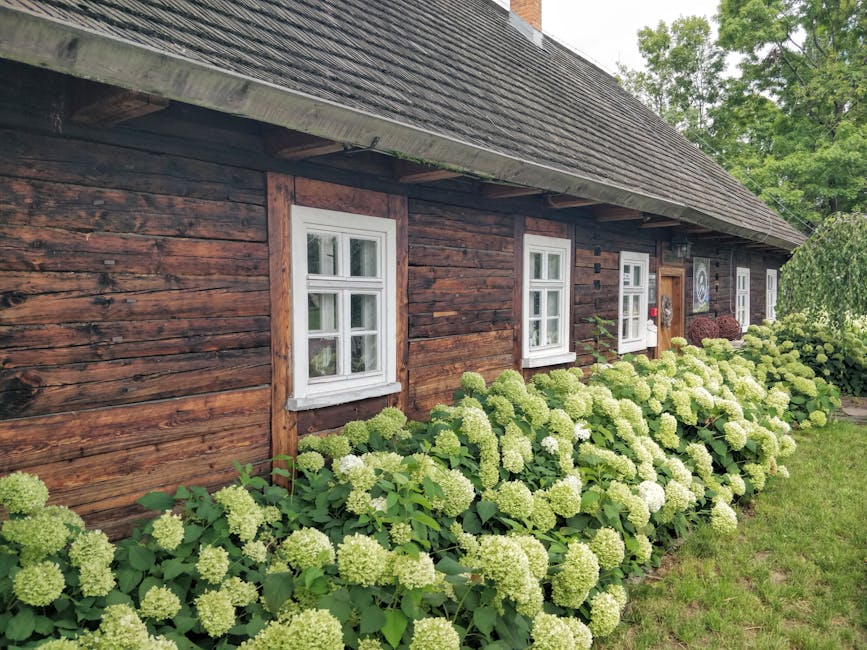 Traditional Polish village wooden houses