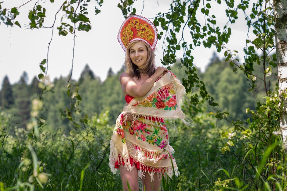 Traditional Russian patterns modern clothes