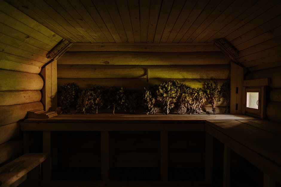 Traditional Ukrainian sauna interior