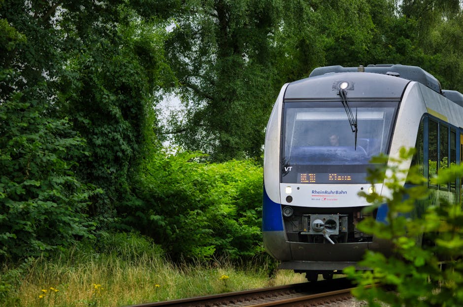 Train traveling through scenic Germany
