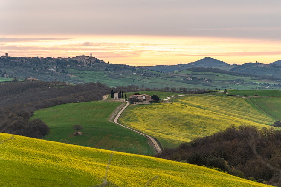 Tuscan landscape sunset