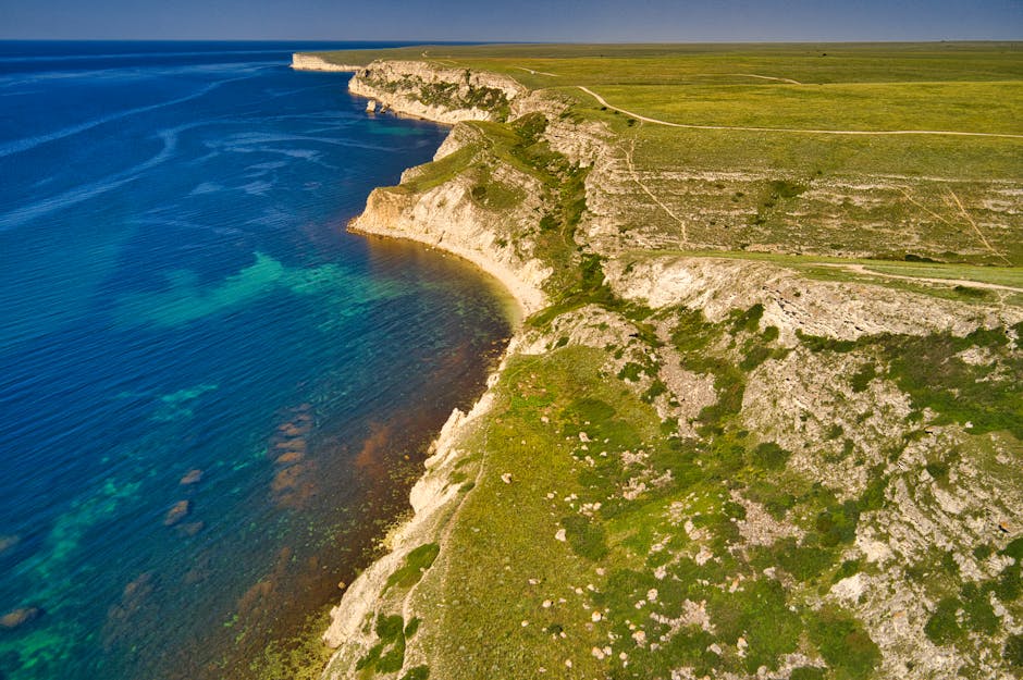 Ukraine Black Sea coastline drone view