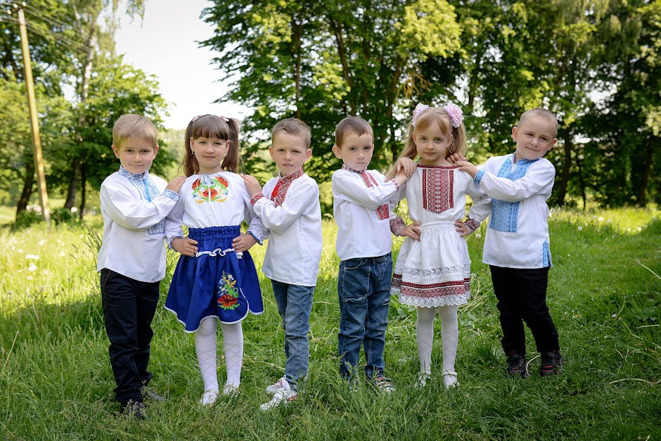 Ukrainian family gathering nature