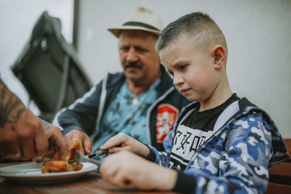 Ukrainian family sharing meal