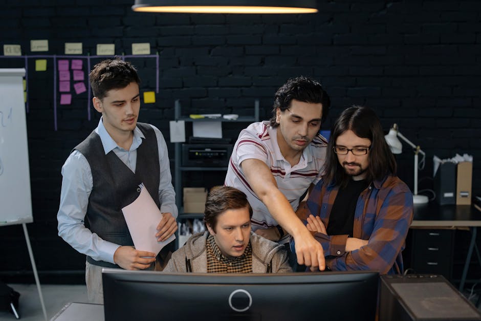 Ukrainian tech team collaborating on AI project