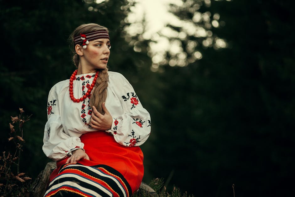 Ukrainian traditional embroidery modern outfit